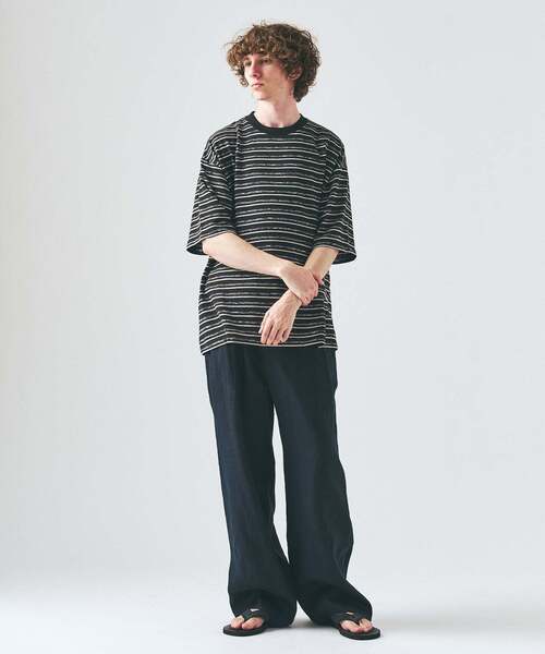 417 EDIFICE（フォーワンセブンエディフィス）の「メランジ ボーダーTシャツ（Tシャツ/カットソー・メンズ・ブルー系その他/ブラック/チャコールグレー・MEDIUM/LARGE）」の8枚目の写真