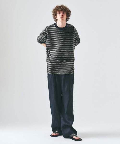 417 EDIFICE（フォーワンセブンエディフィス）の「メランジ ボーダーTシャツ（Tシャツ/カットソー・メンズ・ブルー系その他/ブラック/チャコールグレー・MEDIUM/LARGE）」の9枚目の写真