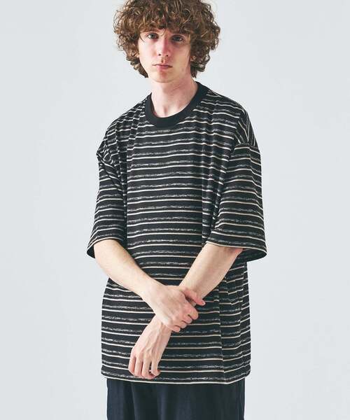 417 EDIFICE（フォーワンセブンエディフィス）の「メランジ ボーダーTシャツ（Tシャツ/カットソー・メンズ・ブルー系その他/ブラック/チャコールグレー・MEDIUM/LARGE）」の17枚目の写真