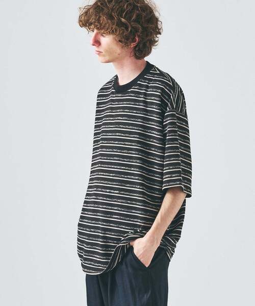 417 EDIFICE（フォーワンセブンエディフィス）の「メランジ ボーダーTシャツ（Tシャツ/カットソー・メンズ・ブルー系その他/ブラック/チャコールグレー・MEDIUM/LARGE）」の18枚目の写真