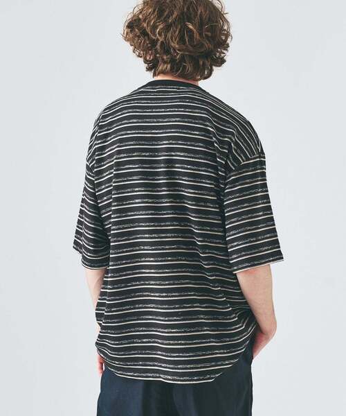 417 EDIFICE（フォーワンセブンエディフィス）の「メランジ ボーダーTシャツ（Tシャツ/カットソー・メンズ・ブルー系その他/ブラック/チャコールグレー・MEDIUM/LARGE）」の20枚目の写真