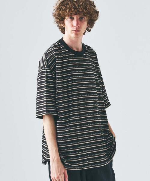 417 EDIFICE（フォーワンセブンエディフィス）の「メランジ ボーダーTシャツ（Tシャツ/カットソー・メンズ・ブルー系その他/ブラック/チャコールグレー・MEDIUM/LARGE）」の21枚目の写真