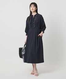 UNITED ARROWS | メロー フリル ワンピース ‐防しわ 吸水速乾 UVカット 遮熱性 接触冷感 ウォッシャブル‐(ワンピース)