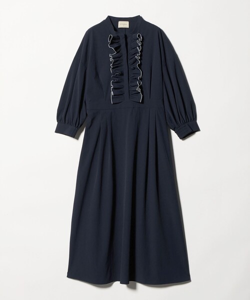 UNITED ARROWS(ユナイテッドアローズ)の「メロー フリル ワンピース ‐防しわ 吸水速乾 UVカット 遮熱性 接触冷感 ウォッシャブル‐(ワンピース・レディース・ネイビー/ライトブルー・38/36)」の14枚目の写真