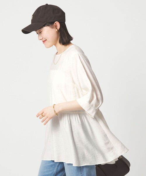 green label relaxing(グリーンレーベルリラクシング)の「エアリー ボリューム ブラウス(シャツ/ブラウス・レディース・ホワイト/ダークグレー/ライトブルー・FREE)」の5枚目の写真
