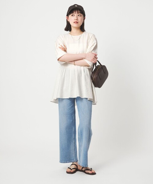 green label relaxing(グリーンレーベルリラクシング)の「エアリー ボリューム ブラウス(シャツ/ブラウス・レディース・ホワイト/ダークグレー/ライトブルー・FREE)」の9枚目の写真