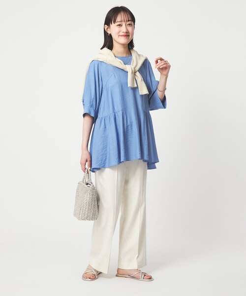 green label relaxing(グリーンレーベルリラクシング)の「エアリー ボリューム ブラウス(シャツ/ブラウス・レディース・ホワイト/ダークグレー/ライトブルー・FREE)」の12枚目の写真