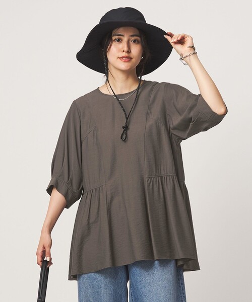 green label relaxing(グリーンレーベルリラクシング)の「エアリー ボリューム ブラウス(シャツ/ブラウス・レディース・ホワイト/ダークグレー/ライトブルー・FREE)」の18枚目の写真