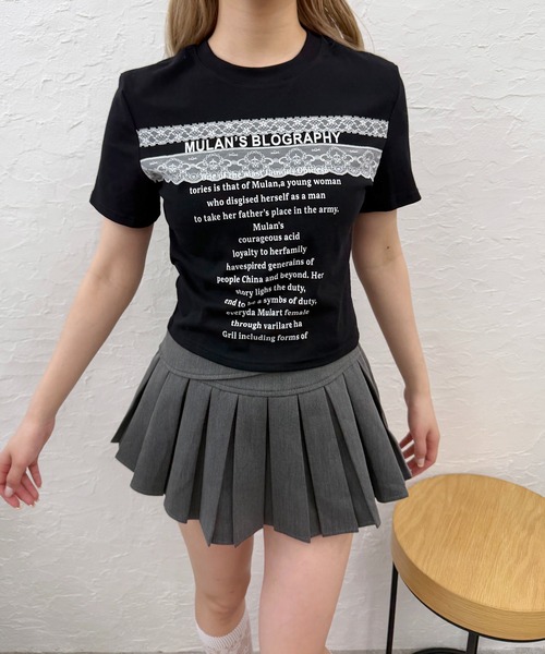PHILLY（フィリー）の「レースデザイン チビT（Tシャツ/カットソー・レディース・ブラック/ホワイト・FREE）」の11枚目の写真