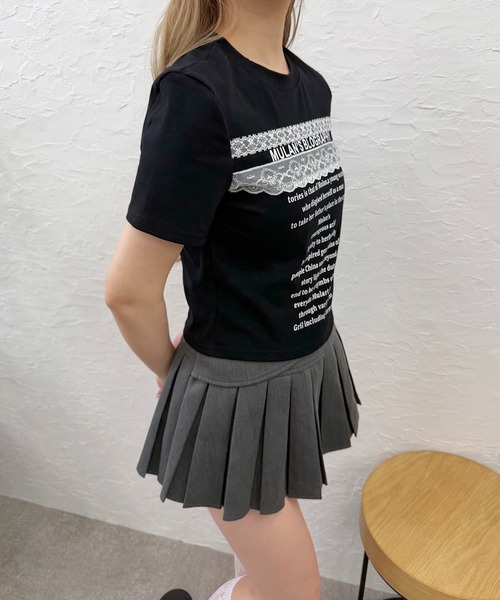 PHILLY（フィリー）の「レースデザイン チビT（Tシャツ/カットソー・レディース・ブラック/ホワイト・FREE）」の10枚目の写真