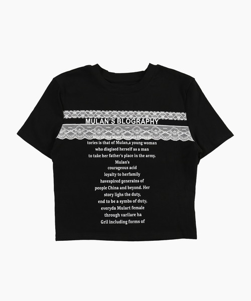 PHILLY（フィリー）の「レースデザイン チビT（Tシャツ/カットソー・レディース・ブラック/ホワイト・FREE）」の6枚目の写真