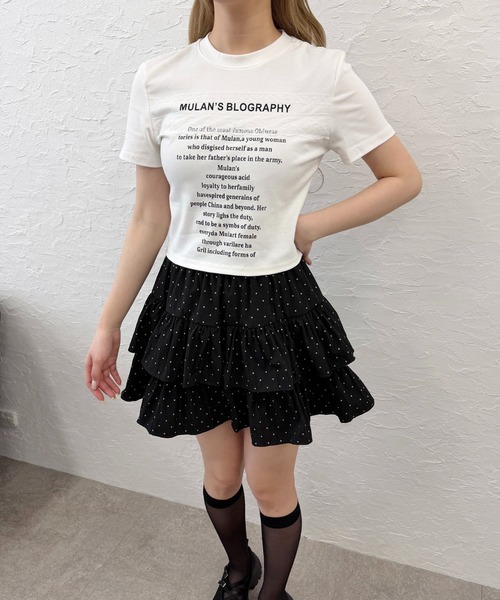 PHILLY（フィリー）の「レースデザイン チビT（Tシャツ/カットソー・レディース・ブラック/ホワイト・FREE）」の14枚目の写真