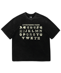 LETTERS VARIOUSLY SHADED ピグメントダイング 半袖Tシャツ