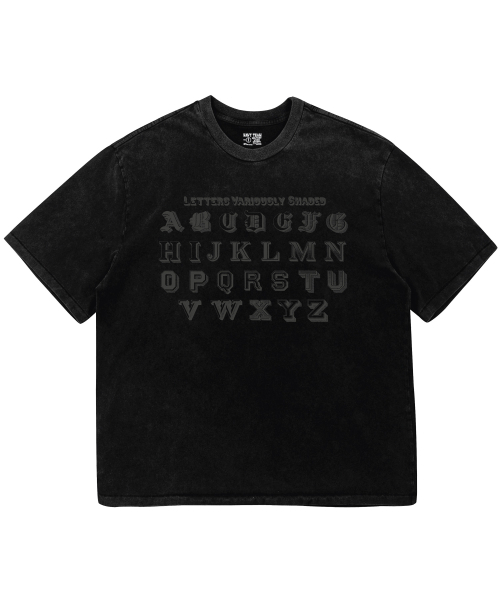 NAVYTEAM(ネイビーチーム)の「LETTERS VARIOUSLY SHADED ピグメントダイング 半袖Tシャツ(Tシャツ/カットソー・レディース・ブラック×ベージュ/ブラック×グレー・1/2/3)」の3枚目の写真