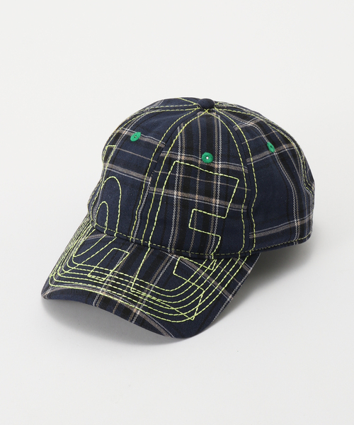b.Eautiful/ビューティフル】 Vapor 6 Panel Hat（NAVY PLAID/H