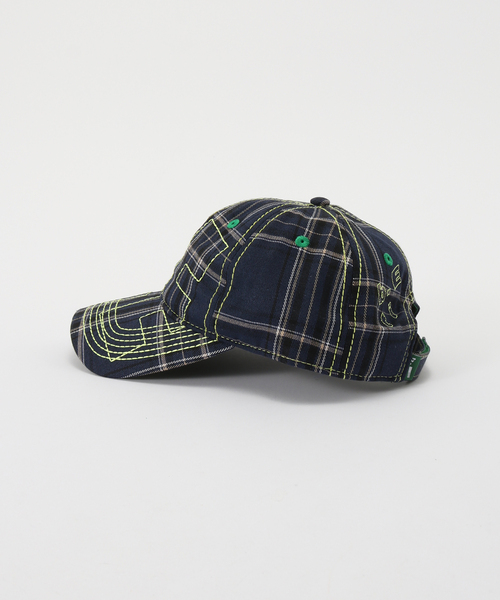 b.Eautiful/ビューティフル】 Vapor 6 Panel Hat（NAVY PLAID/H