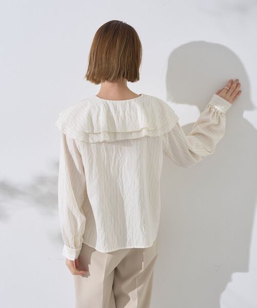 YECCA VECCA(イェッカヴェッカ)の「ストライプ柄ラッフルブラウス(シャツ/ブラウス・レディース・ストライプ・M)」の9枚目の写真