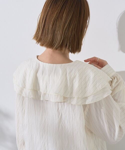 YECCA VECCA(イェッカヴェッカ)の「ストライプ柄ラッフルブラウス(シャツ/ブラウス・レディース・ストライプ・M)」の11枚目の写真