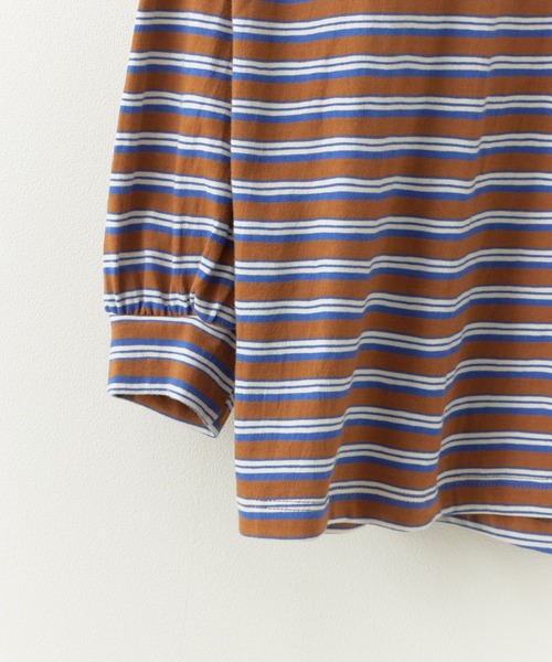 Chick(チック)の「Lace Collar Border Polo Top / レースポロ衿ボーダートップス 2026年春夏(ポロシャツ・レディース・ブラウン/グレー・FREE)」の5枚目の写真