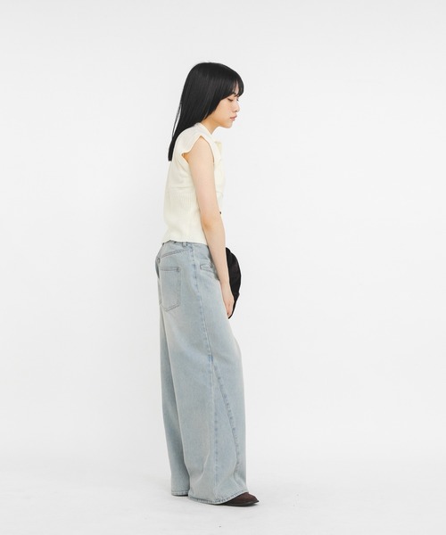 KBF(ケイビーエフ)の「スリーブレスニットシャツ(ニット/セーター・レディース・グリーン系その他/ベージュ系その他/アイボリー/ブラック・ONE)」の10枚目の写真