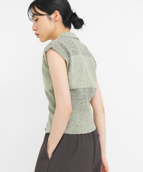 KBF(ケイビーエフ)の「スリーブレスニットシャツ(ニット/セーター・レディース・グリーン系その他/ベージュ系その他/アイボリー/ブラック・ONE)」の21枚目の写真