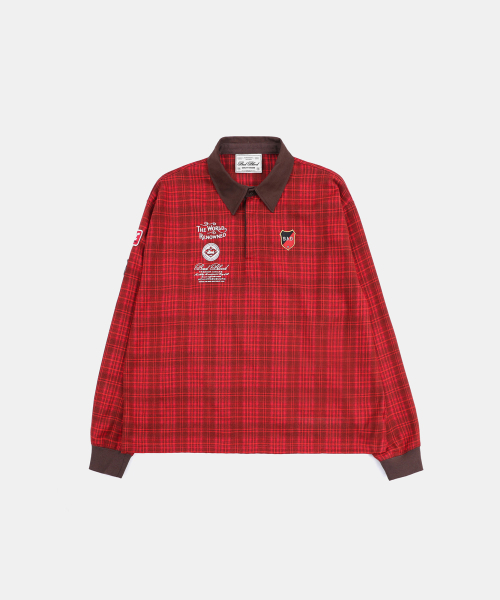 BADBLOOD（バッドブラッド）の「クラシックチェックラグビーシャツ - レッド（ポロシャツ・レディース・その他・M/L/XL）」の4枚目の写真