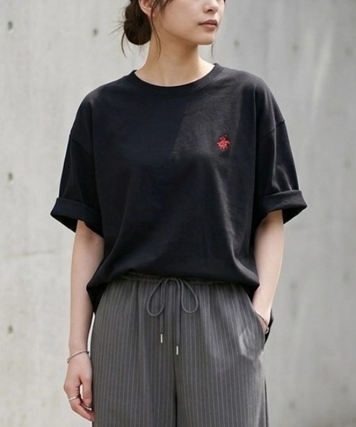 BEVERLY HILLS POLO CLUB(ビバリーヒルズポロクラブ)の「2026SS BEVERLY HILLS POLO CLUB/ビバリーヒルズポロクラブ オーバーサイズ ワンポイント刺繍 無地/ボーダー 半袖Tシャツ レディース メンズ(Tシャツ/カットソー・レディース・ホワイト/ホワイト系その他/スミクロ/ネイビー/ブルー系その他/ブラック/ブラウン系その他/ブラック系その他・M/L/LL)」の1枚目の写真