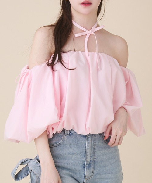 volume off-shoulder blouse / ボリュームオフショルダーブラウス