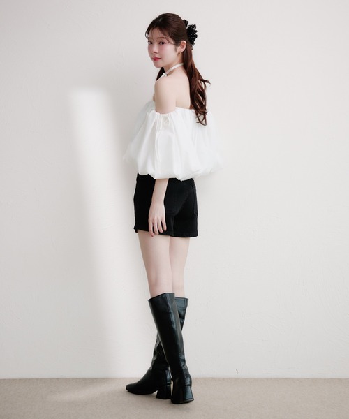 fupel（フぺル）の「volume off-shoulder blouse / ボリュームオフショルダーブラウス（シャツ/ブラウス・レディース・ピンク/ブラック/オフホワイト・FREE）」の15枚目の写真