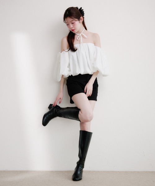fupel（フぺル）の「volume off-shoulder blouse / ボリュームオフショルダーブラウス（シャツ/ブラウス・レディース・ピンク/ブラック/オフホワイト・FREE）」の14枚目の写真