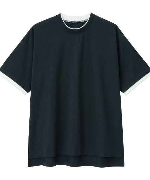 Belle Maison(ベルメゾン)の「何枚あってもうれしい1枚でサマになる究極のTシャツ(Tシャツ/カットソー・キッズ・ブラック/サンドベージュ/グレイッシュブルー・140/150/160/170)」の2枚目の写真