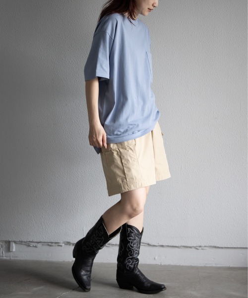 UNIVERSAL OVERALL（ユニバーサルオーバーオール）の「UNIVERSAL OVERALL / POCKET TEE / 半袖ポケットTシャツ（Tシャツ/カットソー・メンズ・ブラック/グレイッシュブルー/ホワイト/オートミール/ミント/ネイビー・XL/M/S/L）」の6枚目の写真