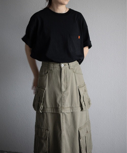 UNIVERSAL OVERALL（ユニバーサルオーバーオール）の「UNIVERSAL OVERALL / POCKET TEE / 半袖ポケットTシャツ（Tシャツ/カットソー・メンズ・ブラック/グレイッシュブルー/ホワイト/オートミール/ミント/ネイビー・XL/M/S/L）」の10枚目の写真