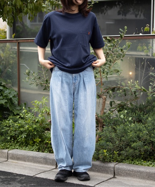 UNIVERSAL OVERALL（ユニバーサルオーバーオール）の「UNIVERSAL OVERALL / POCKET TEE / 半袖ポケットTシャツ（Tシャツ/カットソー・メンズ・ブラック/グレイッシュブルー/ホワイト/オートミール/ミント/ネイビー・XL/M/S/L）」の14枚目の写真