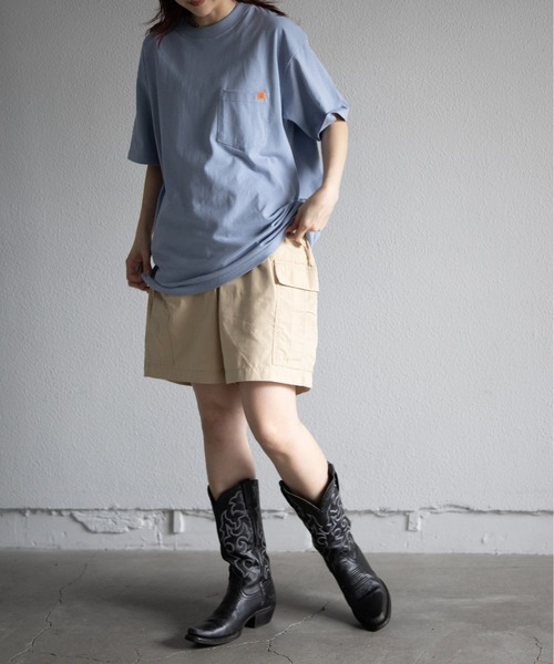 UNIVERSAL OVERALL（ユニバーサルオーバーオール）の「UNIVERSAL OVERALL / POCKET TEE / 半袖ポケットTシャツ（Tシャツ/カットソー・メンズ・ブラック/グレイッシュブルー/ホワイト/オートミール/ミント/ネイビー・XL/M/S/L）」の16枚目の写真