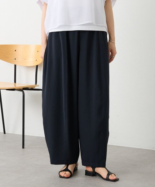 BEARDSLEY(ビアズリー)の「ストレッチジョーゼットバレルパンツ【セットアップ】(その他パンツ・レディース・ブラック/ネイビー・FREE)」の2枚目の写真
