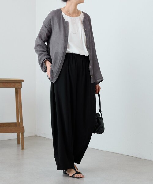 BEARDSLEY(ビアズリー)の「ストレッチジョーゼットバレルパンツ【セットアップ】(その他パンツ・レディース・ブラック/ネイビー・FREE)」の22枚目の写真