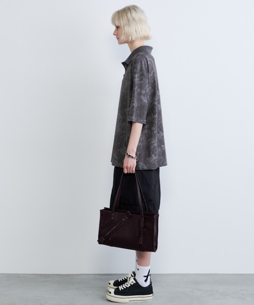 AIVER(アイバー)の「AIVER オパール加工シアー天竺ポロ(ポロシャツ・メンズ・ブラック/グレー・SMALL/MEDIUM/LARGE)」の7枚目の写真