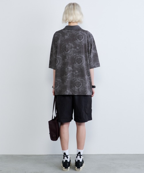 AIVER(アイバー)の「AIVER オパール加工シアー天竺ポロ(ポロシャツ・メンズ・ブラック/グレー・SMALL/MEDIUM/LARGE)」の6枚目の写真