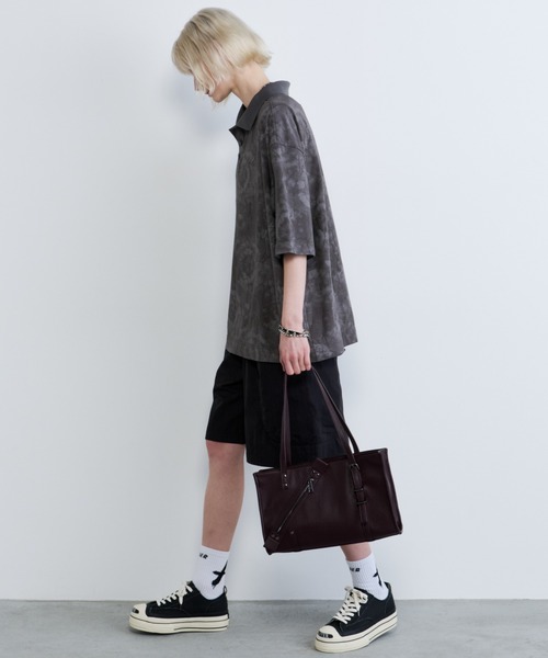 AIVER(アイバー)の「AIVER オパール加工シアー天竺ポロ(ポロシャツ・メンズ・ブラック/グレー・SMALL/MEDIUM/LARGE)」の10枚目の写真
