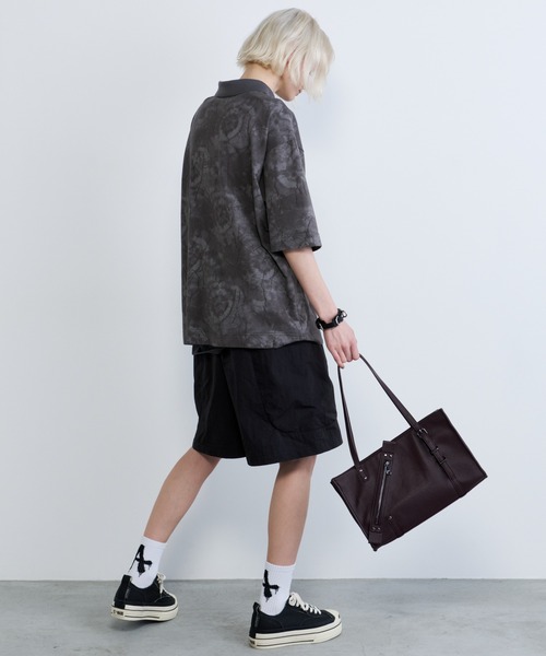 AIVER(アイバー)の「AIVER オパール加工シアー天竺ポロ(ポロシャツ・メンズ・ブラック/グレー・SMALL/MEDIUM/LARGE)」の11枚目の写真