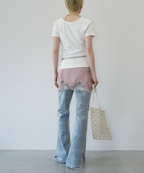 chuclla(チュクラ)の「ボタンディーティールTシャツ chw26s249(Tシャツ/カットソー・レディース・ホワイト/ブラック・FREE)」の11枚目の写真