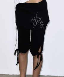 A'GEM/9 × .kom 『FANCY CLUB/ファンシークラブ』HOTFIX SHIRRING SKIRT LEGGINGS/ホットフィックスシャーリングスカートレギンス