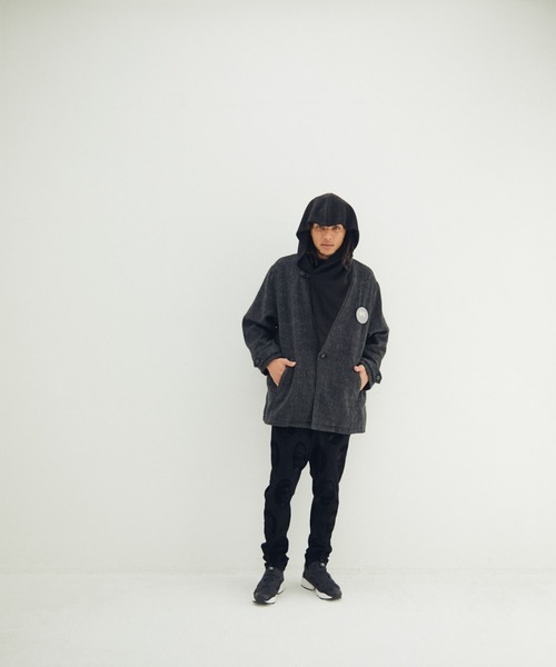 STOF（ストフ）の「STOF/ストフ/Anarchy Shawl Short Coat（その他アウター・メンズ・グレー/ブラック・M/S）」の3枚目の写真