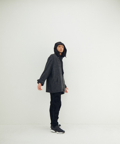 STOF（ストフ）の「STOF/ストフ/Anarchy Shawl Short Coat（その他アウター・メンズ・グレー/ブラック・M/S）」の4枚目の写真