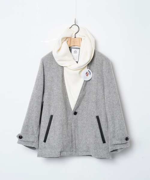 STOF（ストフ）の「STOF/ストフ/Anarchy Shawl Short Coat（その他アウター・メンズ・グレー/ブラック・M/S）」の19枚目の写真