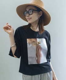 バックヘアー プリントT（アクセ付き）