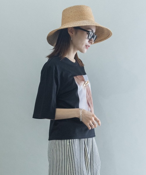 lodie(ロディ)の「バックヘアー プリントT(アクセ付き)(Tシャツ/カットソー・レディース・オフホワイト/ブラック/チャコールグレー・FREE)」の21枚目の写真