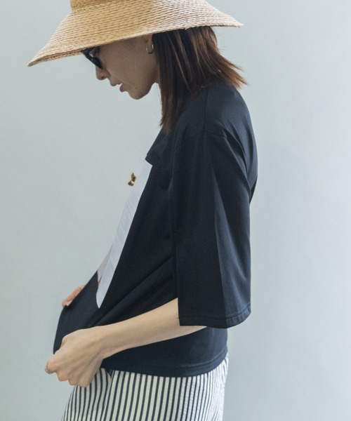 lodie(ロディ)の「バックヘアー プリントT(アクセ付き)(Tシャツ/カットソー・レディース・オフホワイト/ブラック/チャコールグレー・FREE)」の18枚目の写真