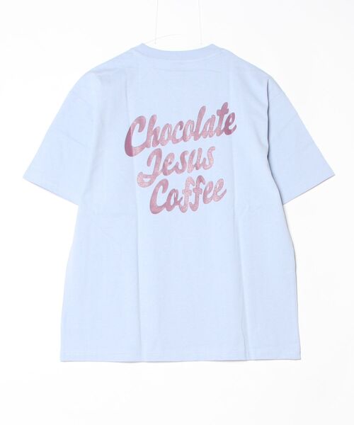 Chocolate Jesus Coffee（チョコレートジーザスコーヒー）の「COFFEE LOGO SS TEE（Tシャツ/カットソー・メンズ・ネイビー/ブルー/レンガ/ブラック/ホワイト・LARGE/MEDIUM/XX-LARGE/X-LARGE/SMALL）」の8枚目の写真